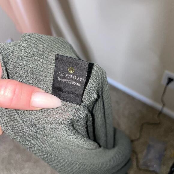 Kenneth Cole top sweater V-neck gray stretch long sleeve ribbed LG Nylon/wool - Picture 5 of 8